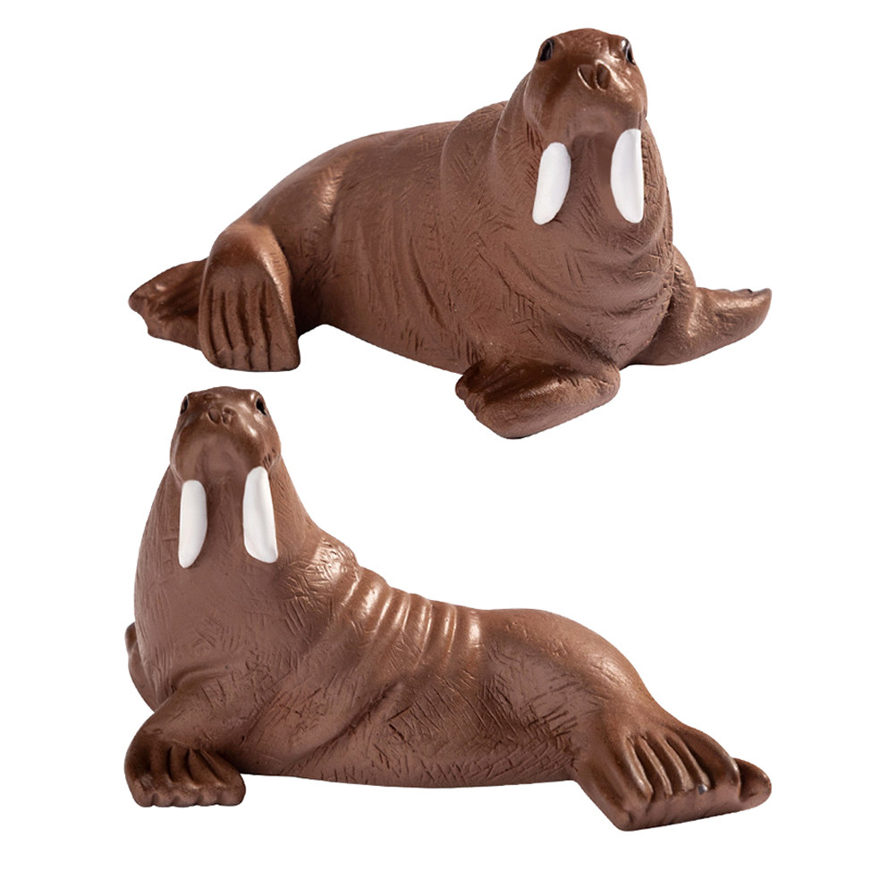 Ocean Aquarium - 2Pcs Resin Walrus Miniature Decoration Realistic