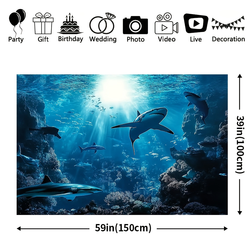 Majestic Deep Sea Shark Wall T - Ocean Aquarium 评论和价格