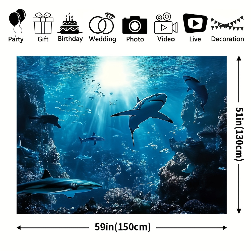 Majestic Deep Sea Shark Wall T - Ocean Aquarium 评论和价格