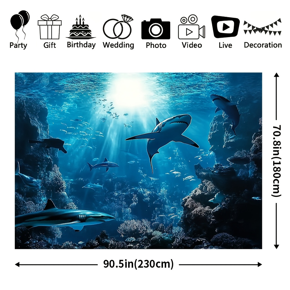 Majestic Deep Sea Shark Wall T - Ocean Aquarium 评论和价格