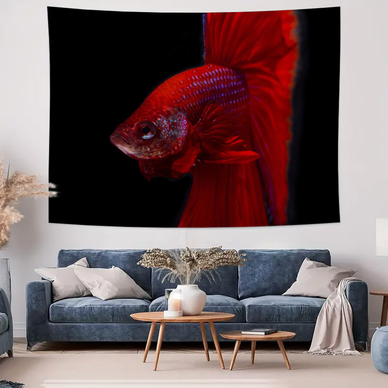 Vibrant Red Betta Fish Tapestr - Ocean Aquarium 评论和价格